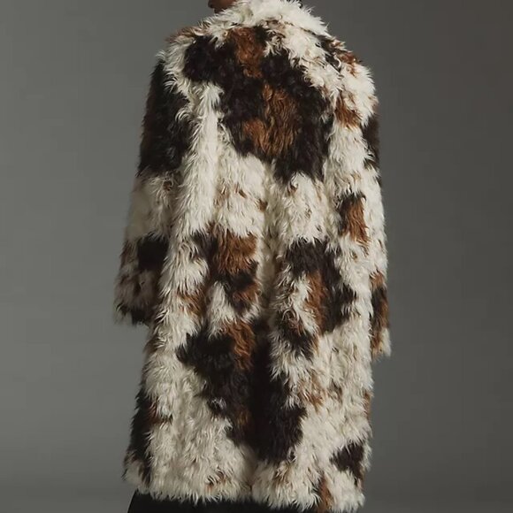 Anthropologie Long Shaggy Faux Fur Coat Size XXS New with Tags - Picture 2 of 9